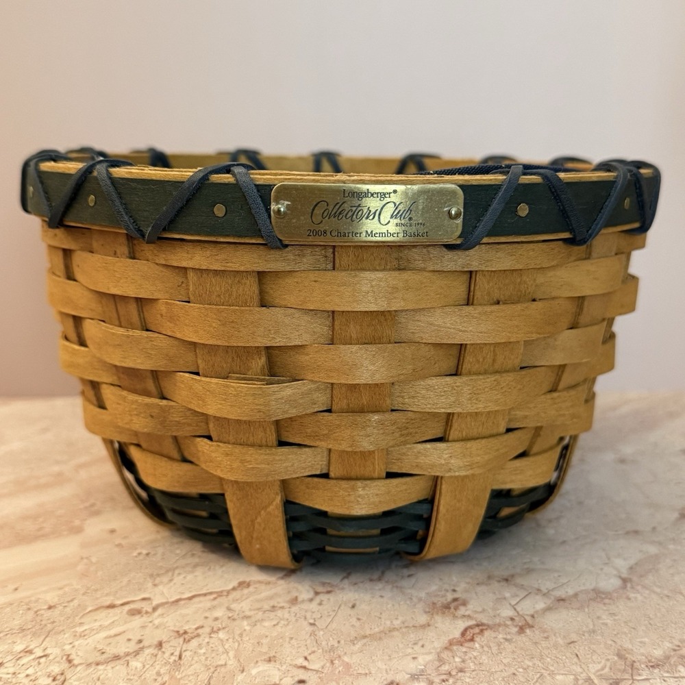 Longaberger Collectors Club 2008 Charter Club Member Heartwood Basket with Liner